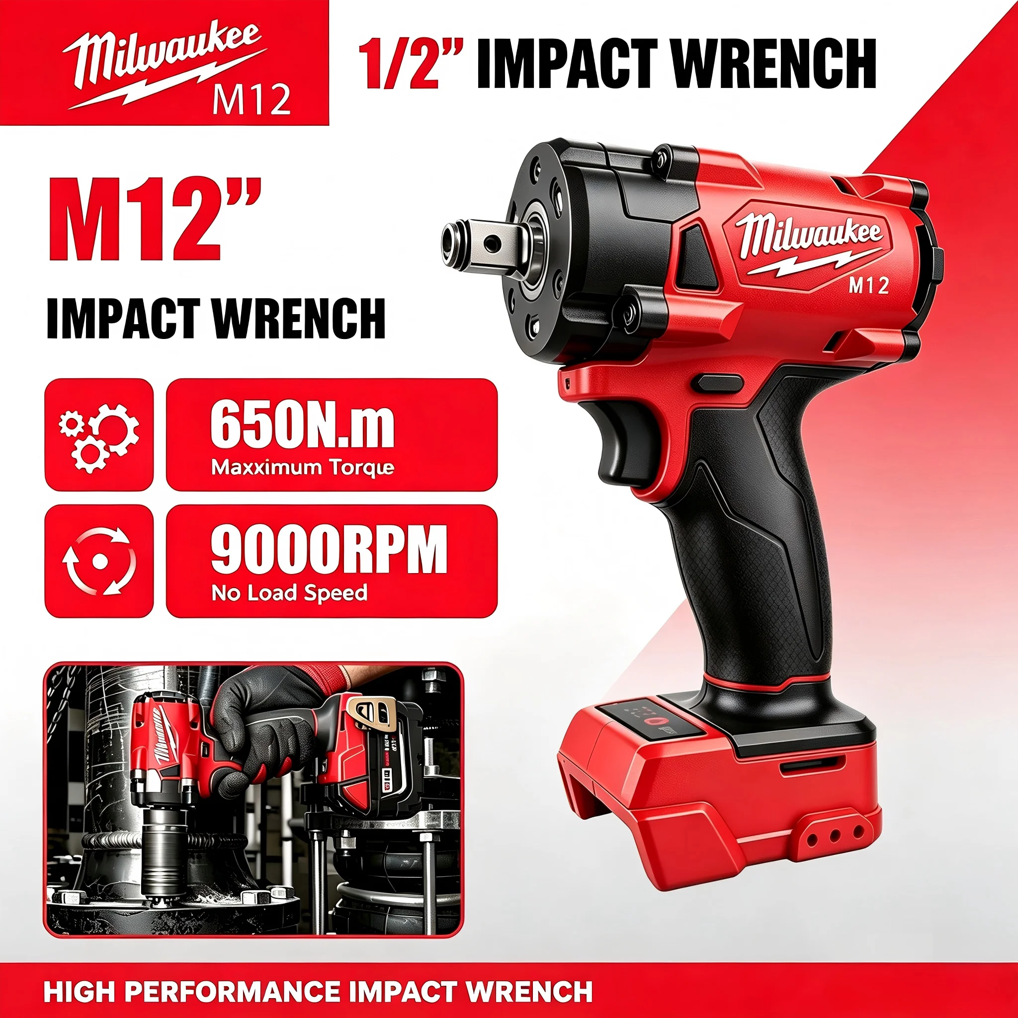 Milwaukee Drill M12 Fuel - 밀워키 M12 1/2' M18 FUEL 브러시리스